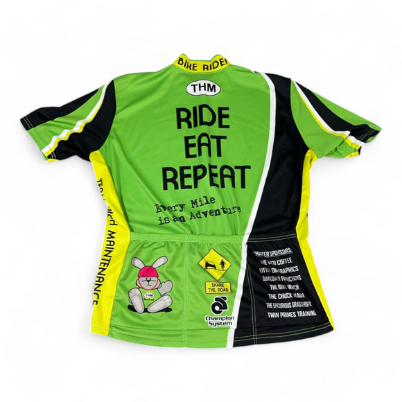 Champion System Cycling Jersey Green Indiana Ride Eat Repeat Women 3XL - Picture 4 of 11
